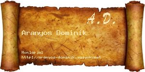 Aranyos Dominik névjegykártya