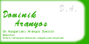 dominik aranyos business card